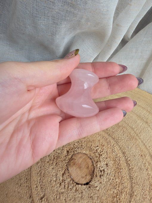Gua-sha champignon quartz rose